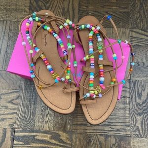 Alameda Turquesa Alegria Beaded Sandals